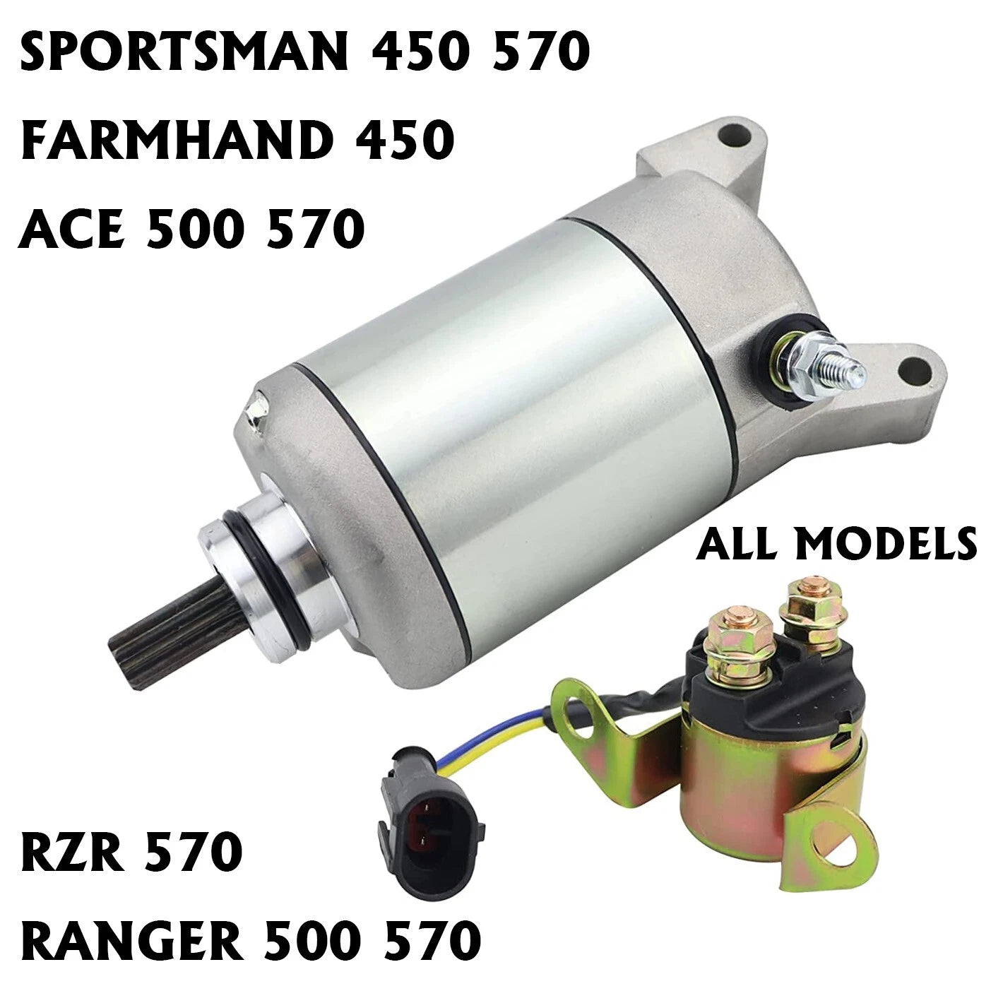 Starter for Polaris Farmhand 450 HD 2x4 (2017) with Relay
