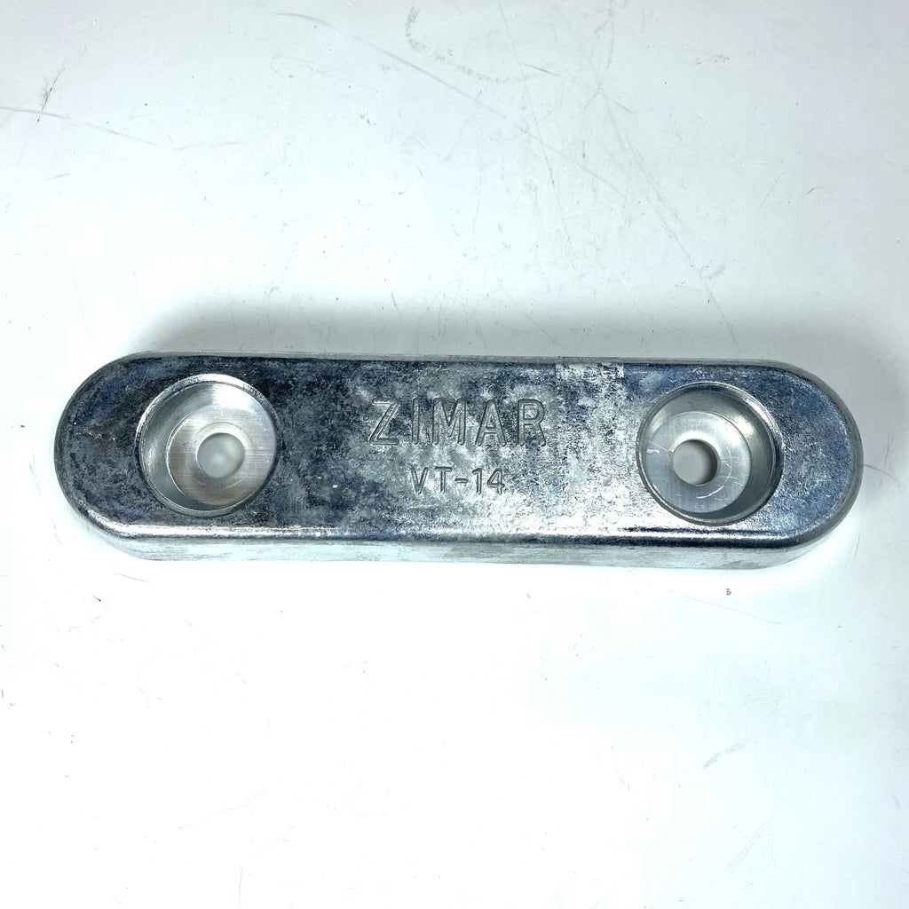 Zimar VT-14 Zinc Bolt On Drilled Plate Anode Bar 9'' for Automotive