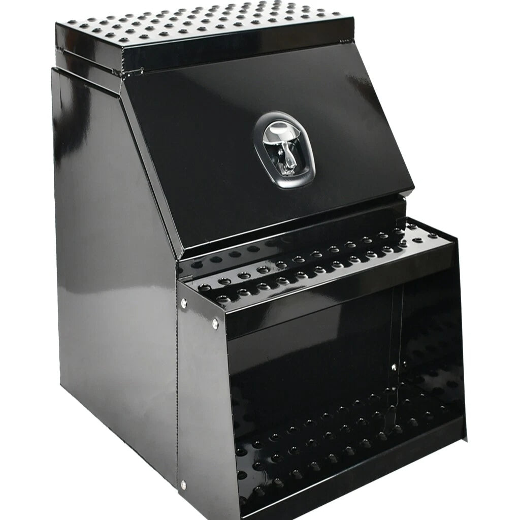 Aluminum Tool Box with Saddle Step for Semi Truck (28"x25"x24")