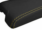 Leather Console Lid Armrest Cover for Infiniti G35 Coupe (2002–2007) Yellow Stitch