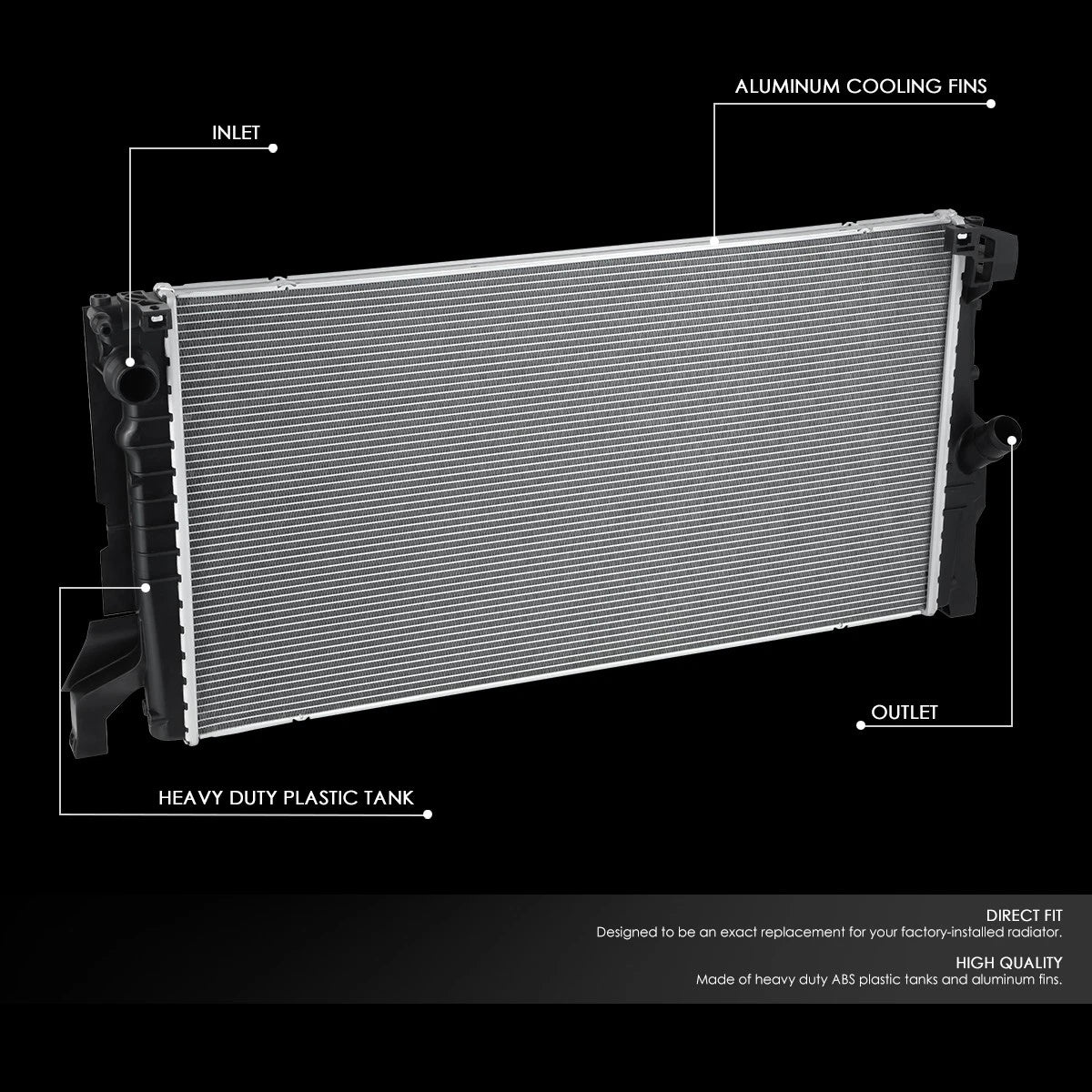 Cooling Radiator for Mini Cooper (2014–2018) DPI 13543 Aluminum Core