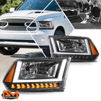 U-Shape LED Tube DRL Headlights for Dodge Ram 1500-3500 (2009–2024)