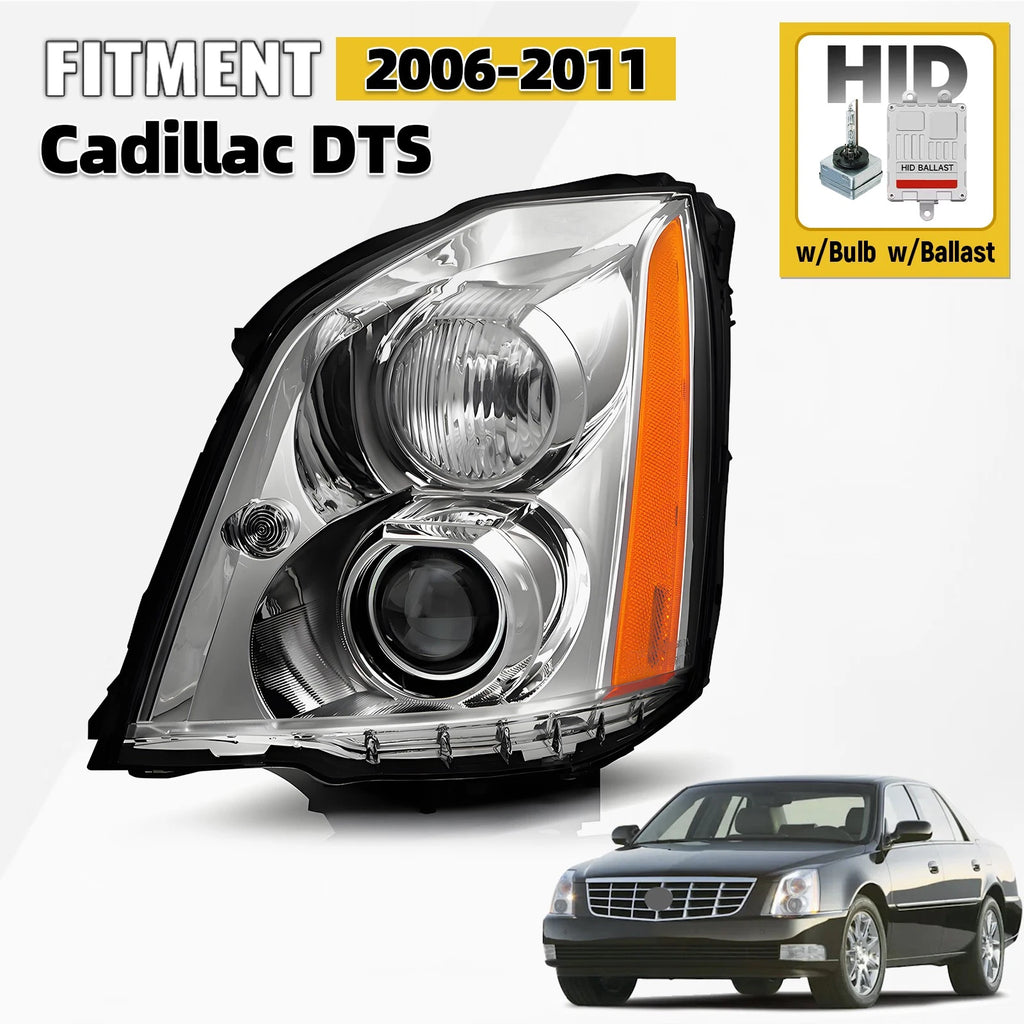HID/Xenon Headlight for Cadillac DTS (2006–2011) w/ Bulbs & Ballast Driver Left