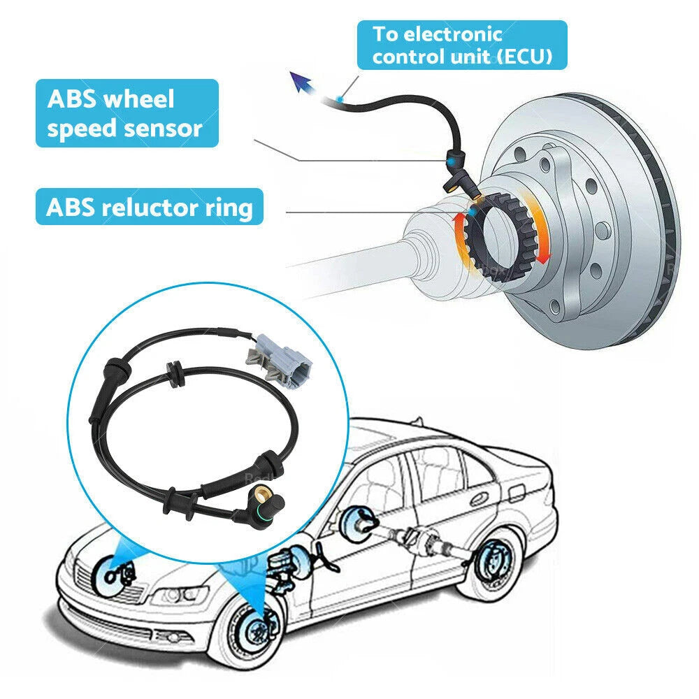 4X ABS Sensor Set for Nissan Navara D40 (2005–2014)