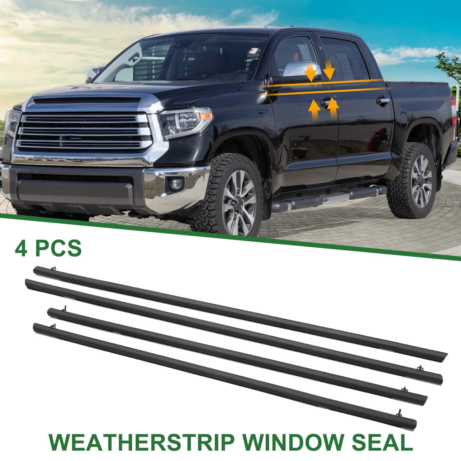 Set of 4 Weatherstrip Window Seals No.72450SNAA01/72410SNAA01 for Honda Civic (2006–2011)