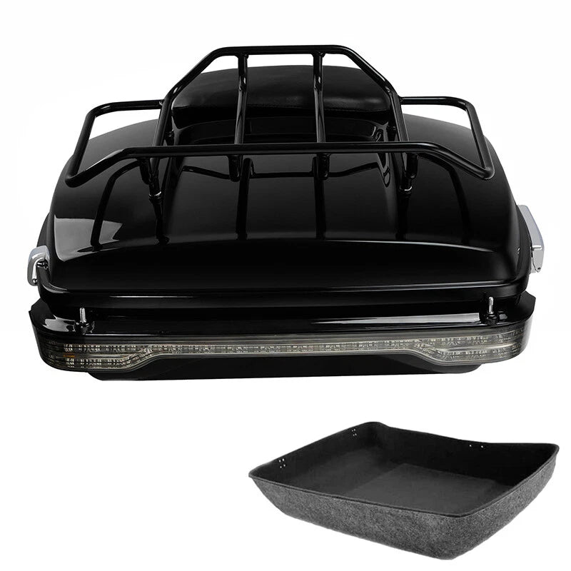 Chopped Trunk Backrest Luggage Rack LED Light for Harley Touring (2014–2026)