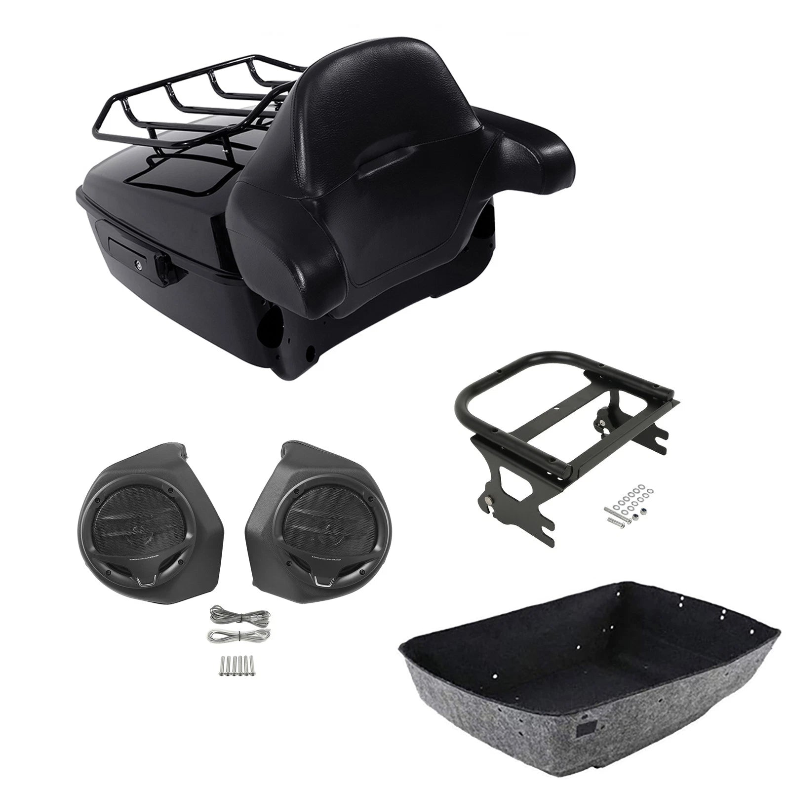 Backrest Rack Speakers Mount for Harley Touring (1997–2008)