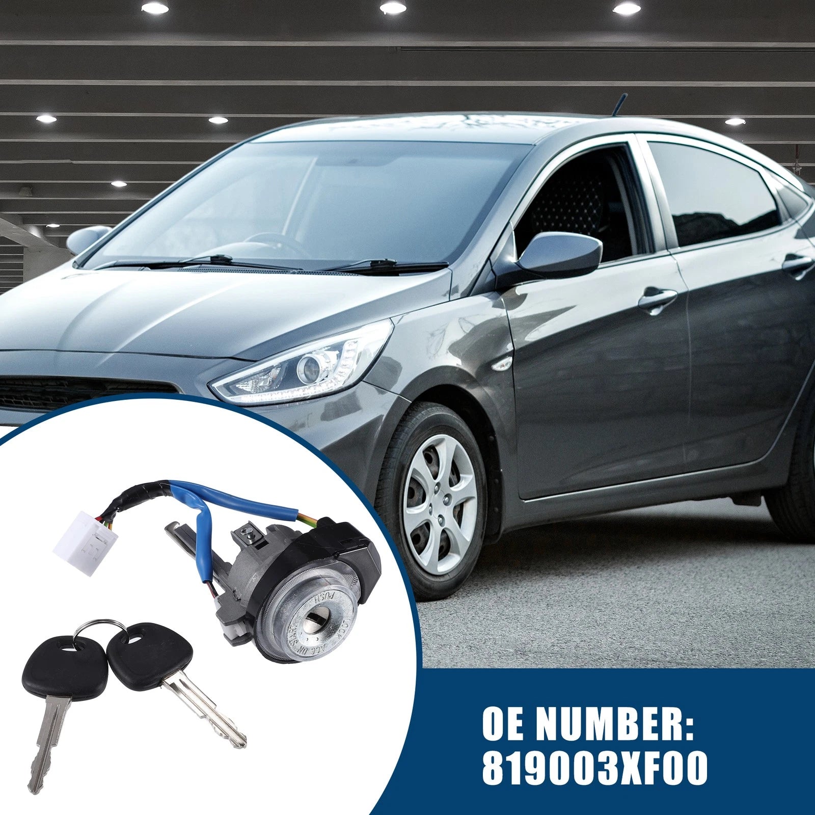 Ignition Switch Lock Cylinder W/ 2 Keys for Hyundai Elantra (2011–2016)