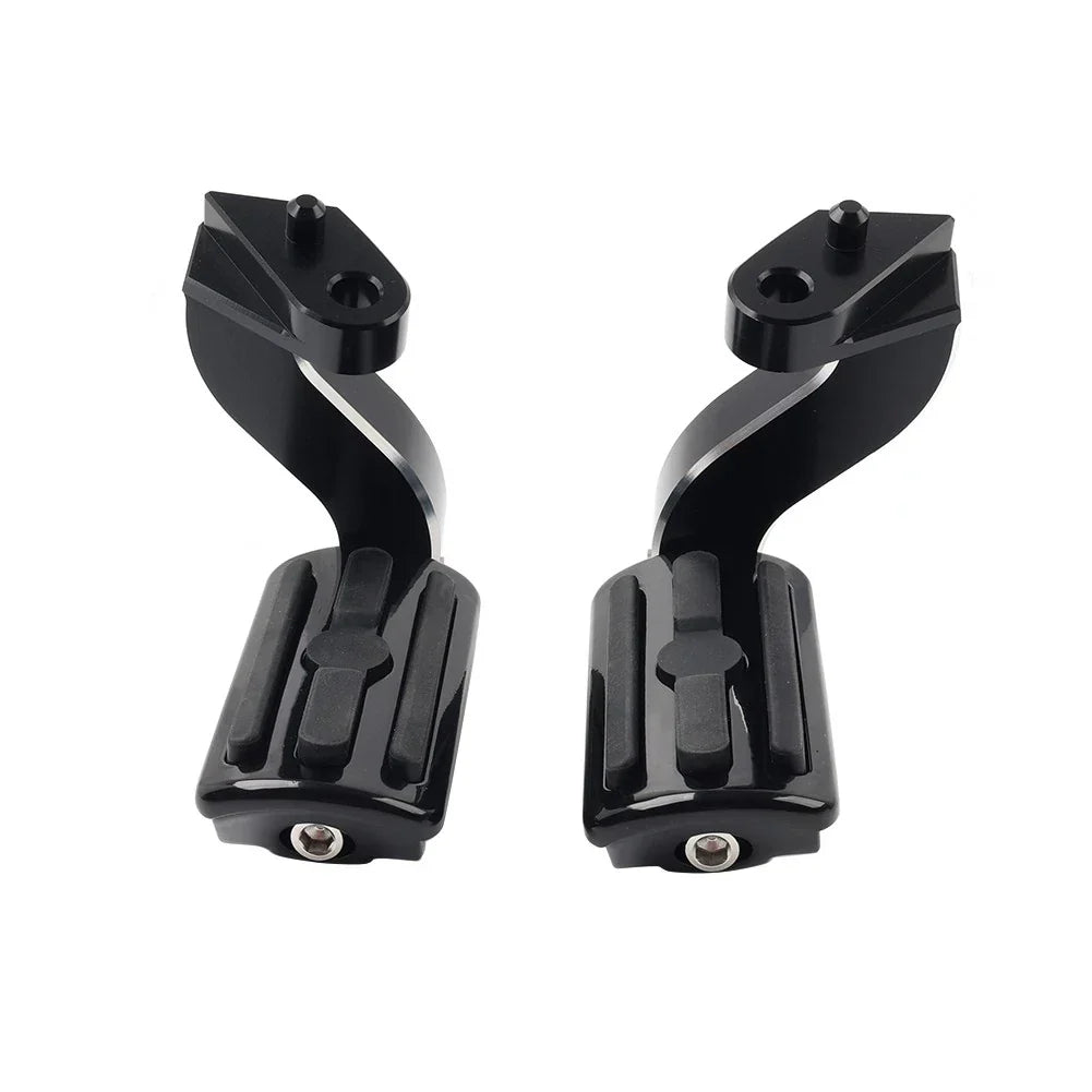 Black Rear Passenger Pedal Mounts for Harley Touring Electra Glide (93-24)