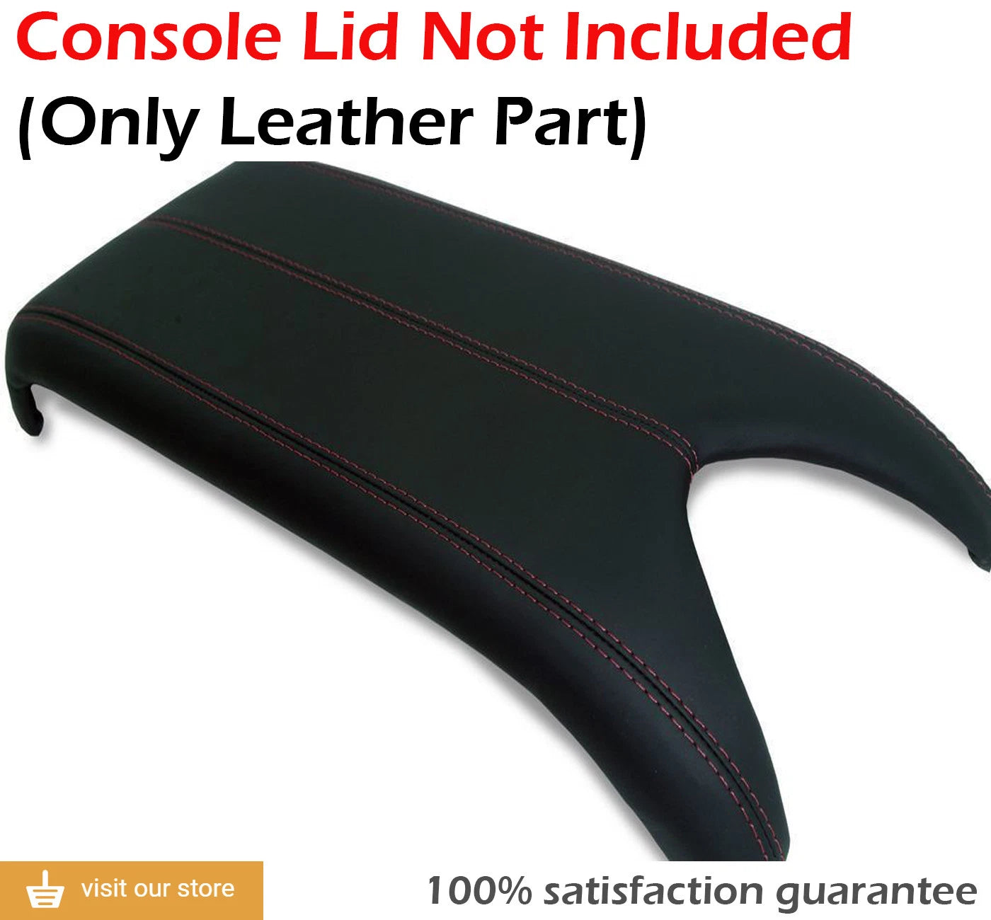 Center Console Lid Armrest Cover for Acura RDX (2007–2012) Red Stitch