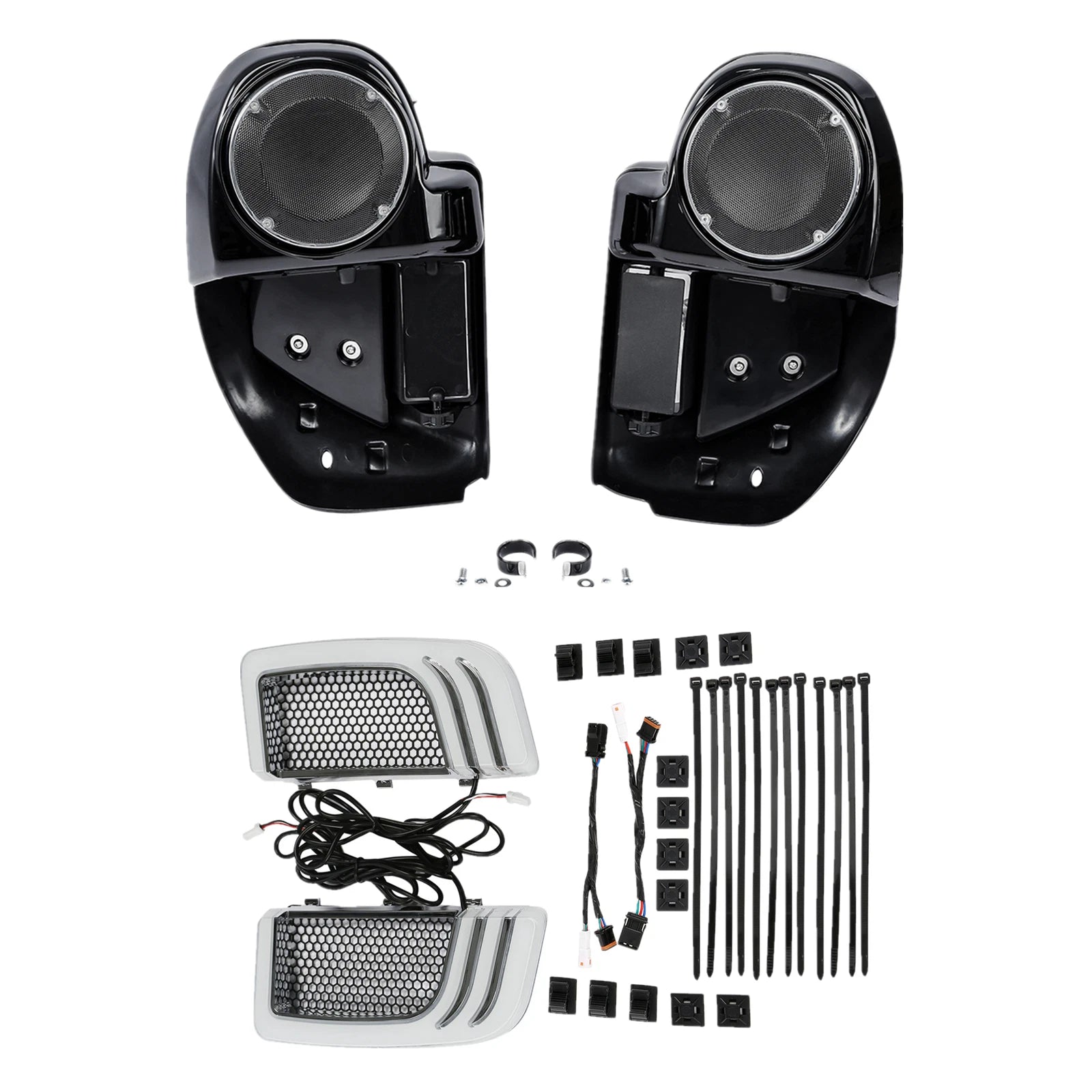 Lower Vented Fairing Speaker Pod Grill Signal Light for Harley Road Glide (2014–2024)