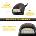 Red Tube LED License Plate Lights for Chevy Silverado GMC Sierra (2015–2023)