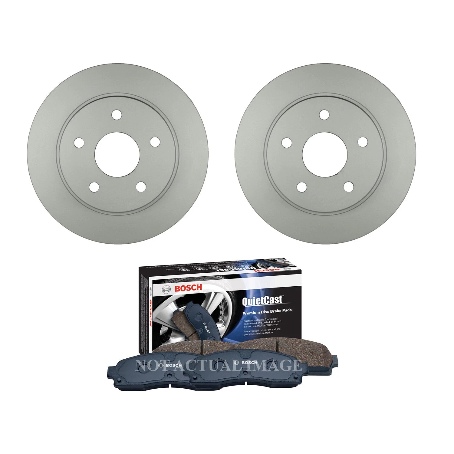 Front Brake Kit Vented 335mm Disc Rotors Ceramic Pads for Dodge Ram 1500 (2002–2023)
