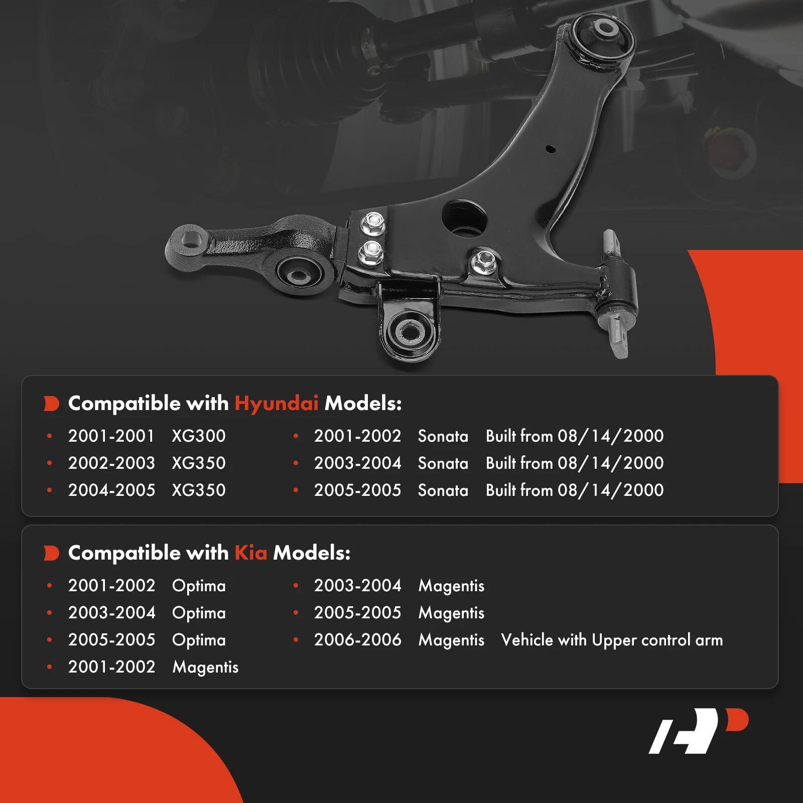 Front Left Lower Control Arm for Hyundai Sonata, Kia Optima (2001-2005)