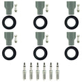 Set of 6 NGK Iridium IX Spark Plugs & Coil Boots for Acadia ATS Camaro CTS XTS V6