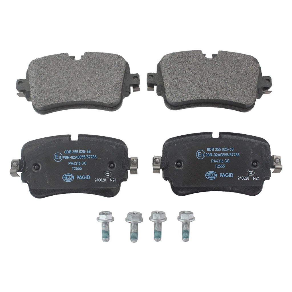 Set of 4 Hella Rear Low-Met Disc Brake Pads for Audi A8 Quattro Q7 Q8 S7 SQ7 SQ8