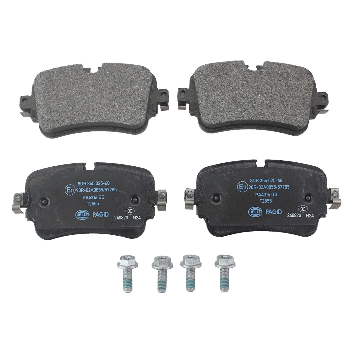 Set of 4 Hella Rear Low-Met Disc Brake Pads for Audi A8 Quattro Q7 Q8 S7 SQ7 SQ8