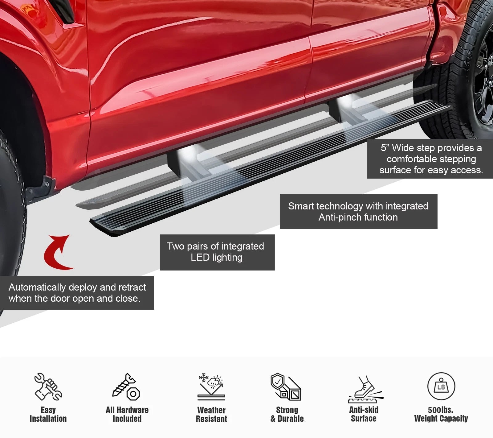 Power Side Steps for Chevy Colorado GMC Canyon Crew Cab (2015-2022)