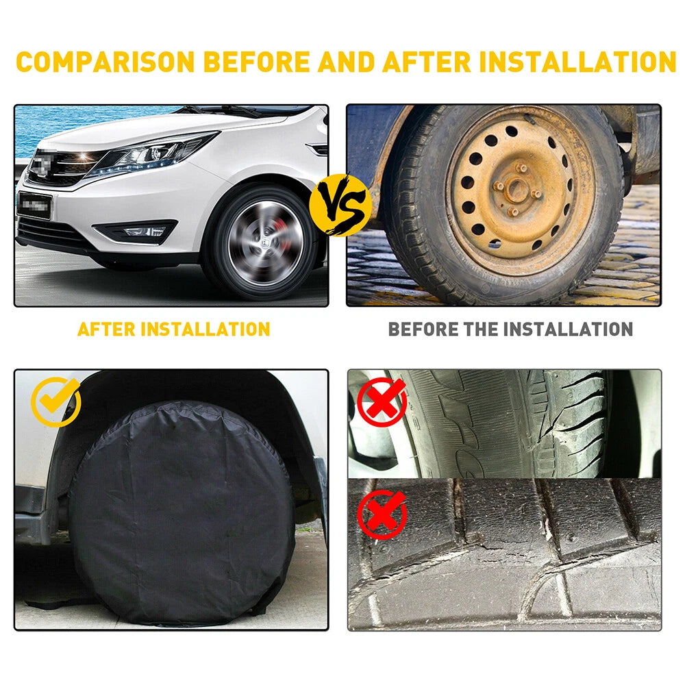 Set of 4 Waterproof Tire Covers for RV Trailer Camper (27"-29")