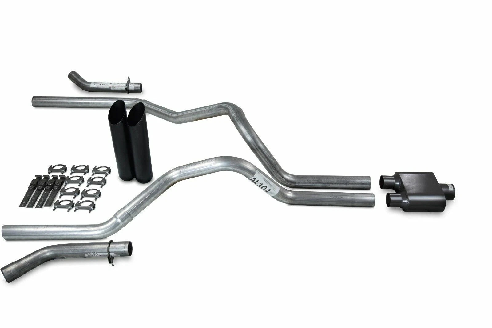 2.5" Dual Exhaust Kit for Ford F150 (2021–2025) - Black Tips, Corner Exit