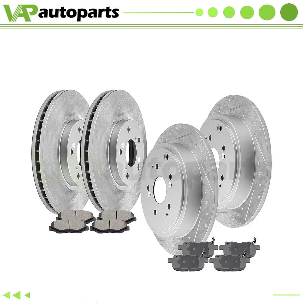 Ceramic Brake Pads and Rotors Set for Honda Pilot (2003–2008) Drilled