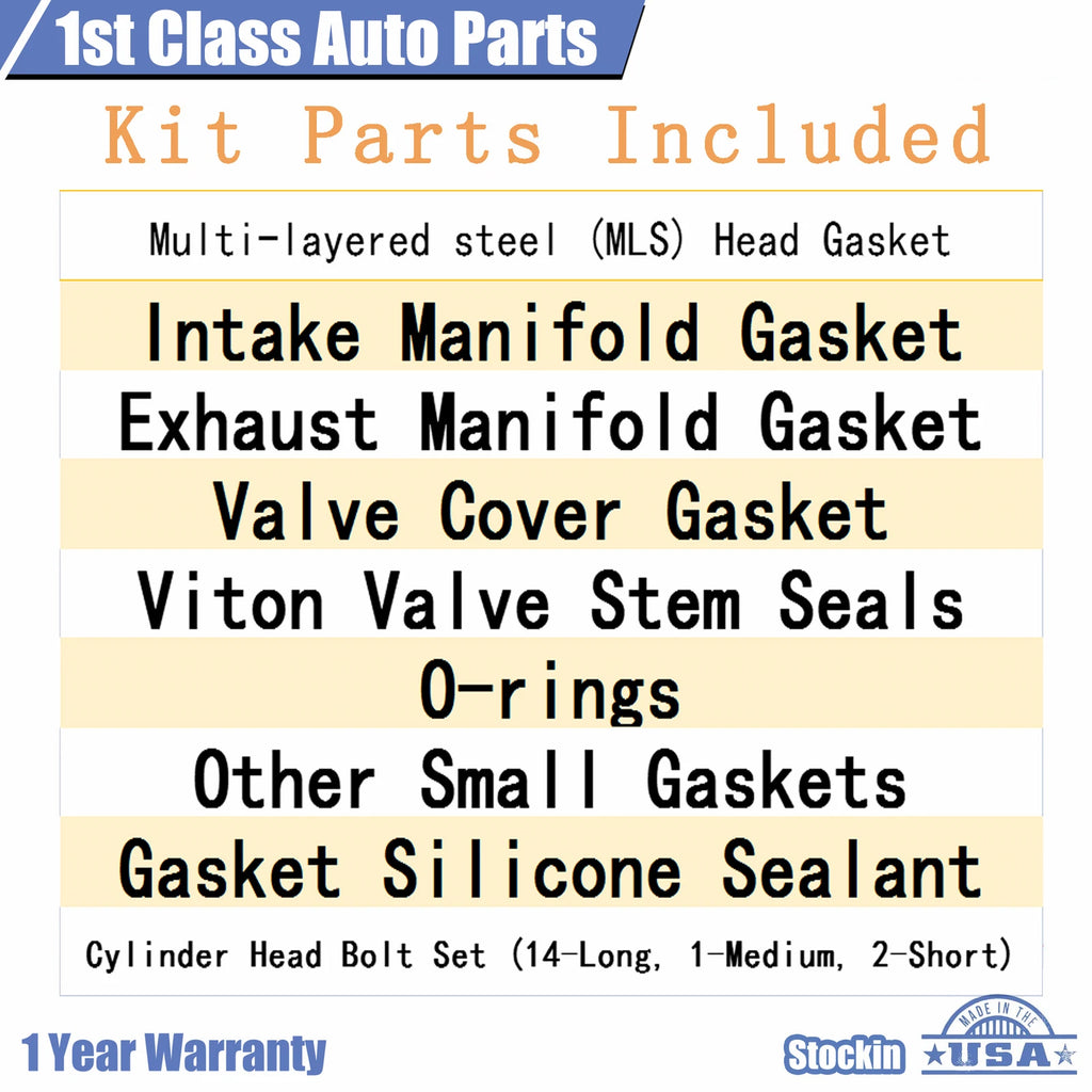 Head Gasket Set with 14 Bolts for GMC Canyon Hummer H3 Isuzu Chevy (2004–2012)