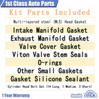 Head Gasket Set with 14 Bolts for GMC Canyon Hummer H3 Isuzu Chevy (2004–2012)
