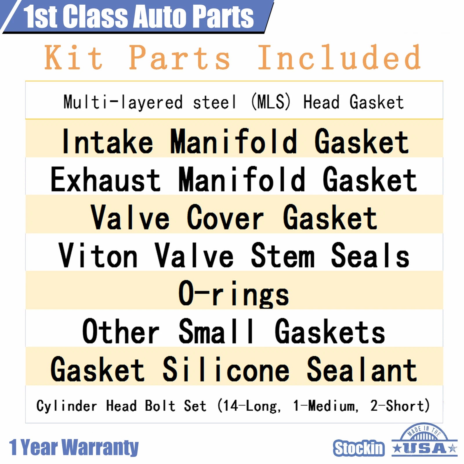 Head Gasket Set with 14 Bolts for GMC Canyon Hummer H3 Isuzu Chevy (2004–2012)