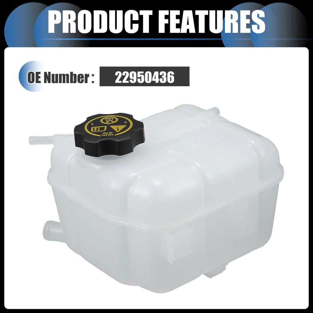 Set of 1 Coolant Expansion Overflow Tank w/ Cap No. 22950436 for Buick Regal (2011–2017)