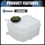 Set of 1 Coolant Expansion Overflow Tank w/ Cap No. 22950436 for Buick Regal (2011–2017)