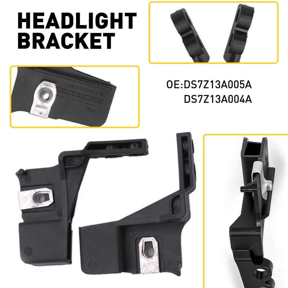 Set of 2 Headlight Lamp Mount Brackets for Ford Fusion Lincoln MKZ (2013–2020)