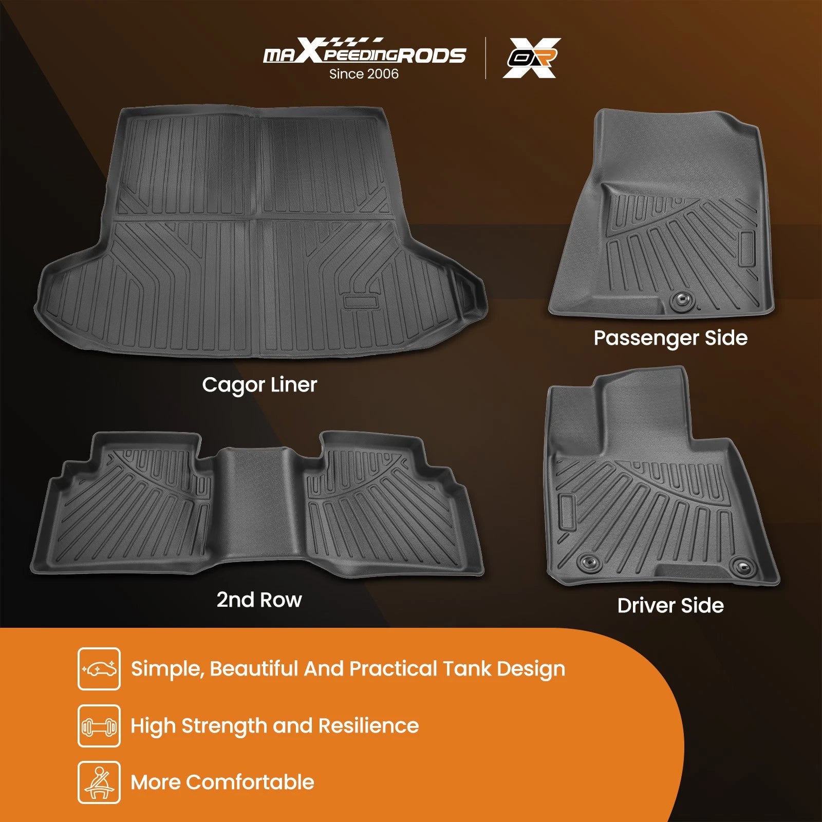 Set of 3D Floor Mats & Cargo Liner for Hyundai Tucson (2022–2025) Black