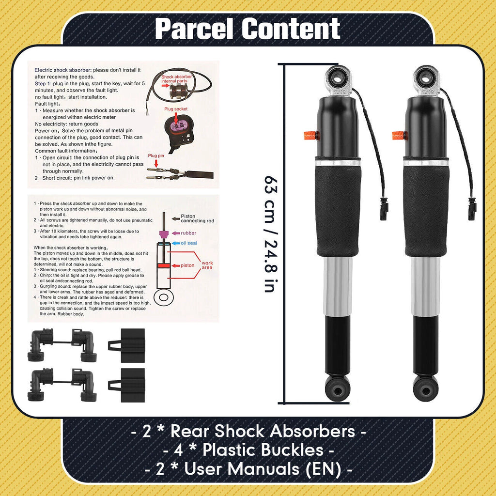 Pair Rear Shock Absorbers for Cadillac Escalade, Chevrolet Tahoe, Suburban, GMC Yukon (2015–2020) 84176675