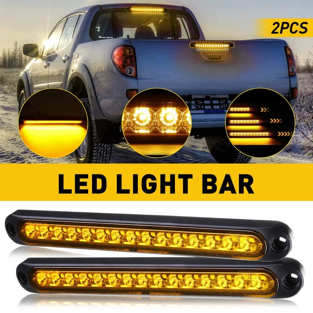 15LED DRL Light Bar for Truck (2015–2023) - Amber Brake Turn Signal