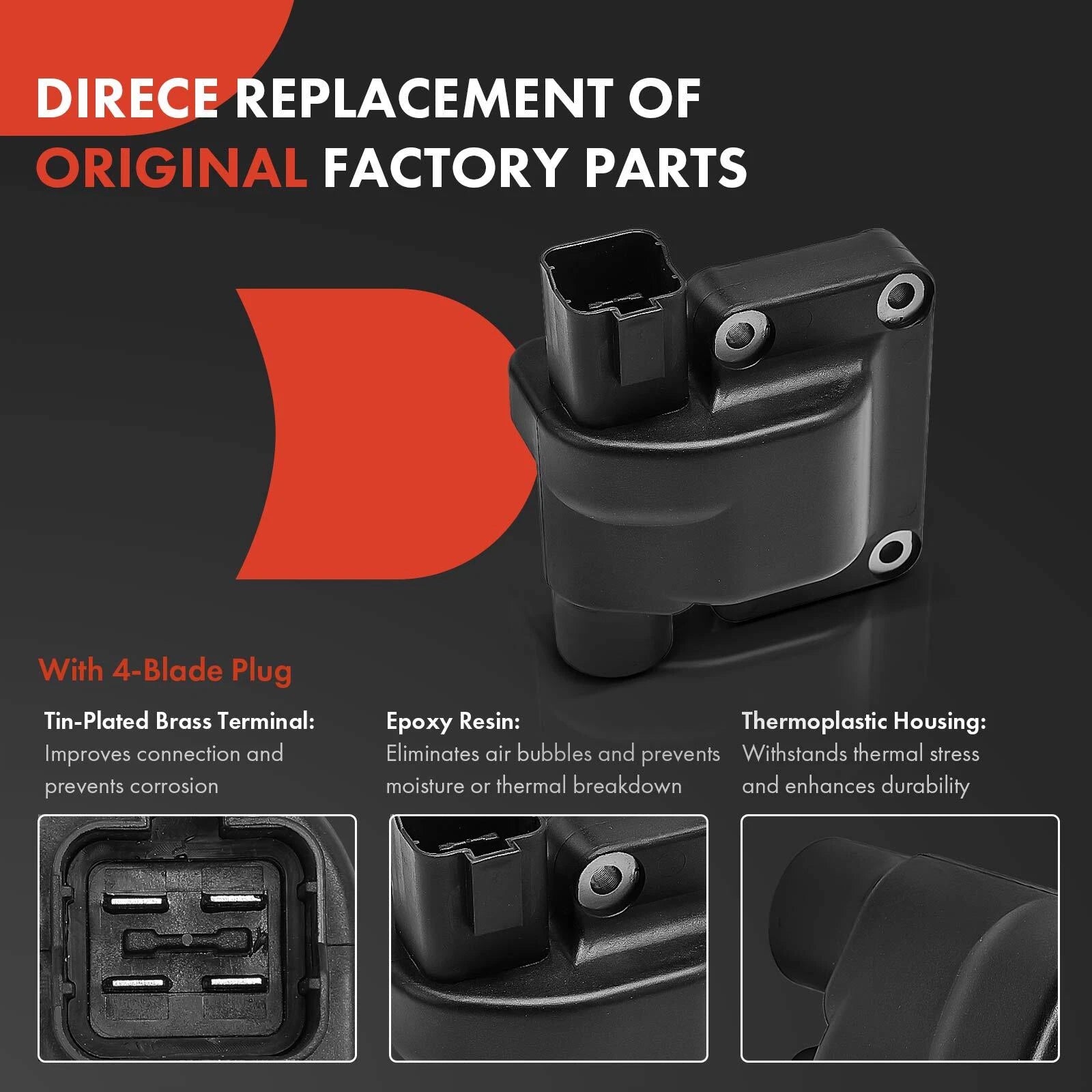 Ignition Coil & Iridium Spark Plugs Set for Honda Accord