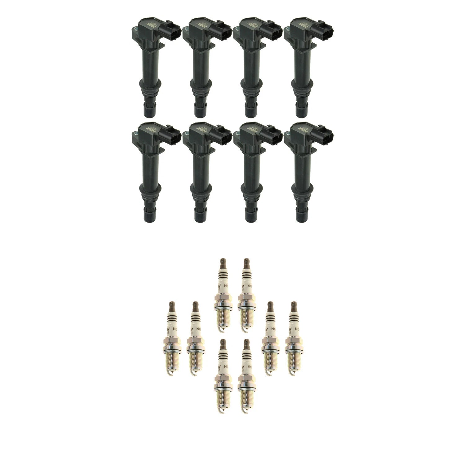 Set of 8 NGK Ignition Coils & Iridium Spark Plugs for Dakota Grand Cherokee (1997–2004)