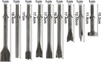 9 Pack Pneumatic Air Hammer Punch Chisel Bits 0.39 In Shank Tools Set