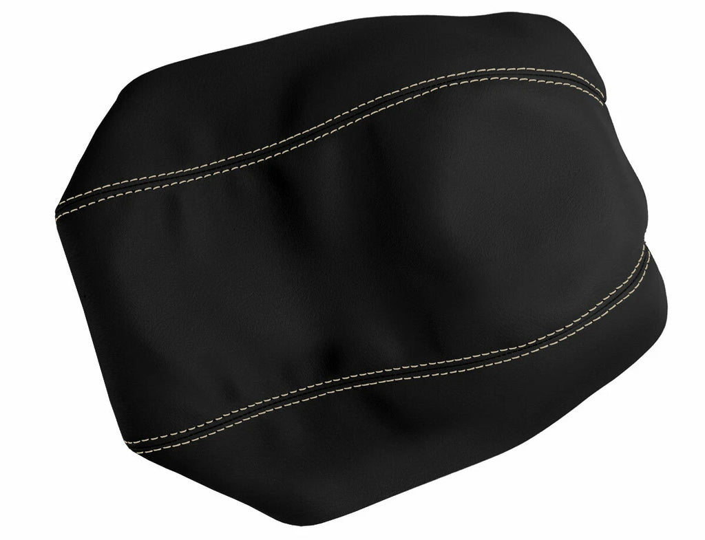 Leather Console Lid Armrest Cover for Dodge Avenger (2008–2014) Beige Stitch