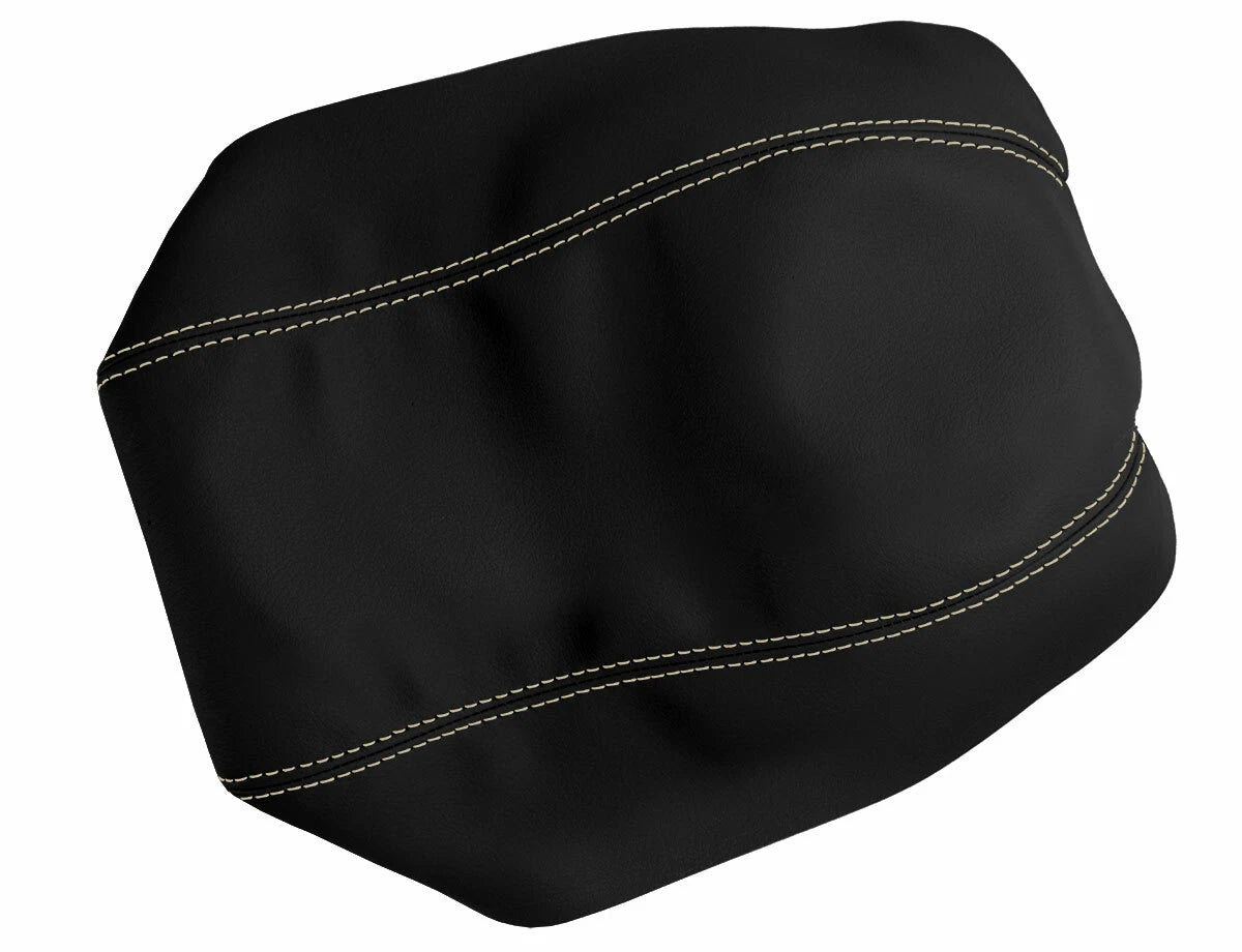 Leather Console Lid Armrest Cover for Dodge Avenger (2008–2014) Beige Stitch