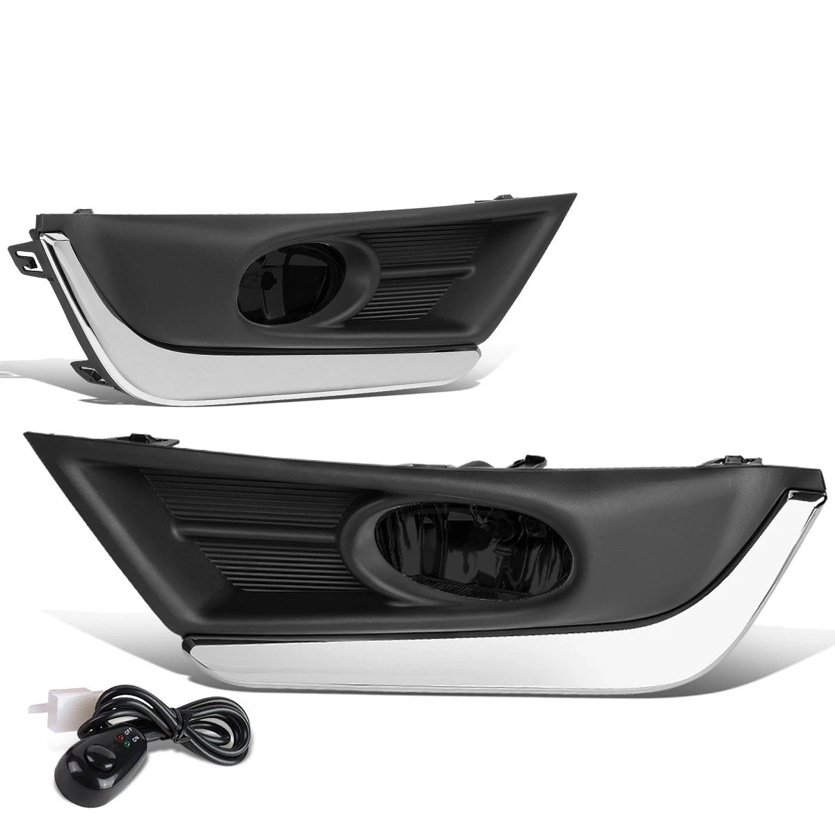 Fog Lights for Honda CR-V (2017–2018) - Chrome Trim Bezel, Smoked, Switch
