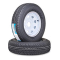 Set of 2 Trailer Tire Wheel ST175/80R13 8-Ply 5x4.5 PCD White Spoke Rim