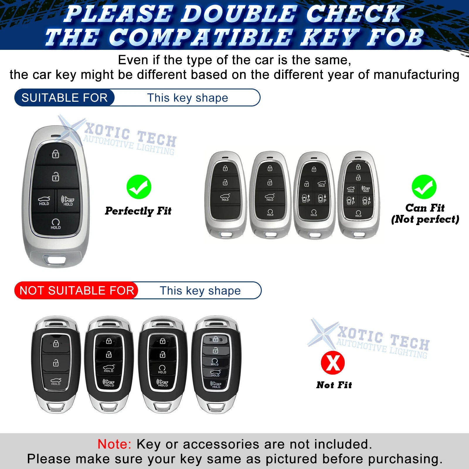 Smart Key Cover Holder with Keychain for Hyundai Sonata Tucson (2020-2022)