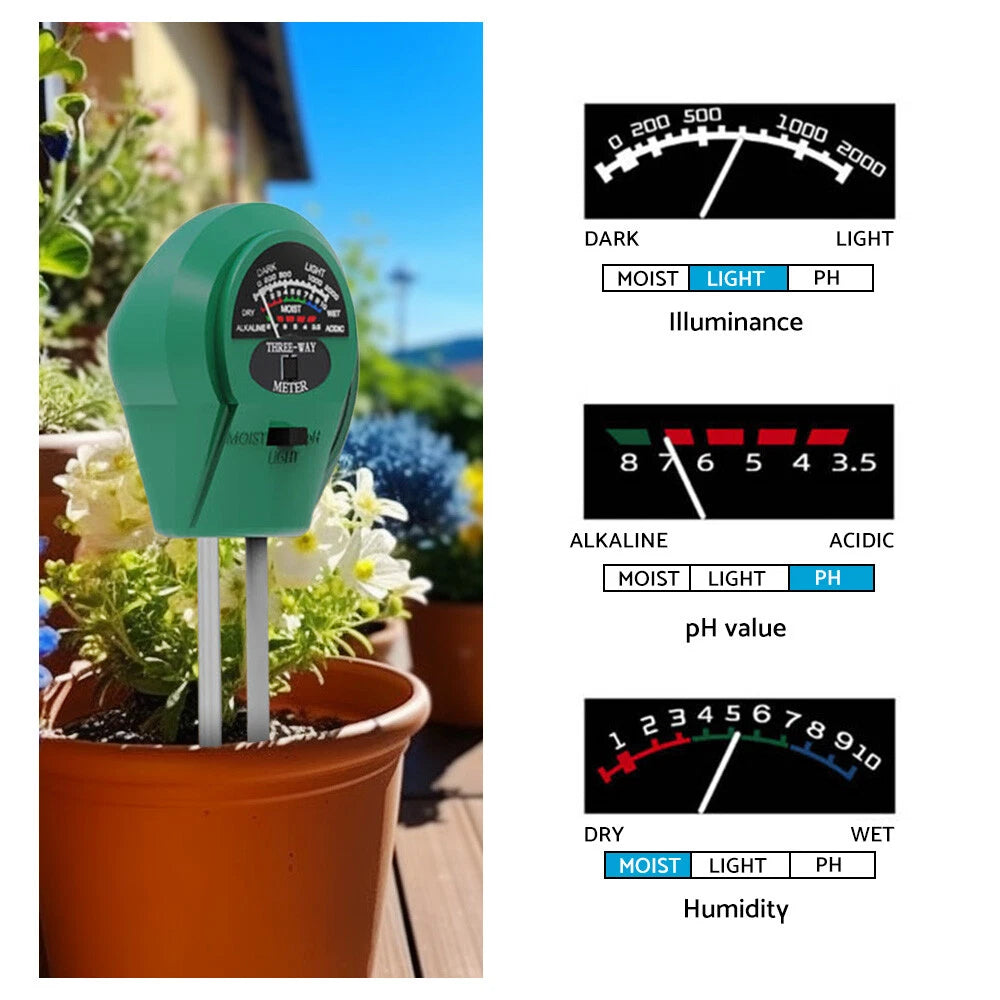3-in-1 PH Meter TDS PPM Soil Tester for Home Garden Use