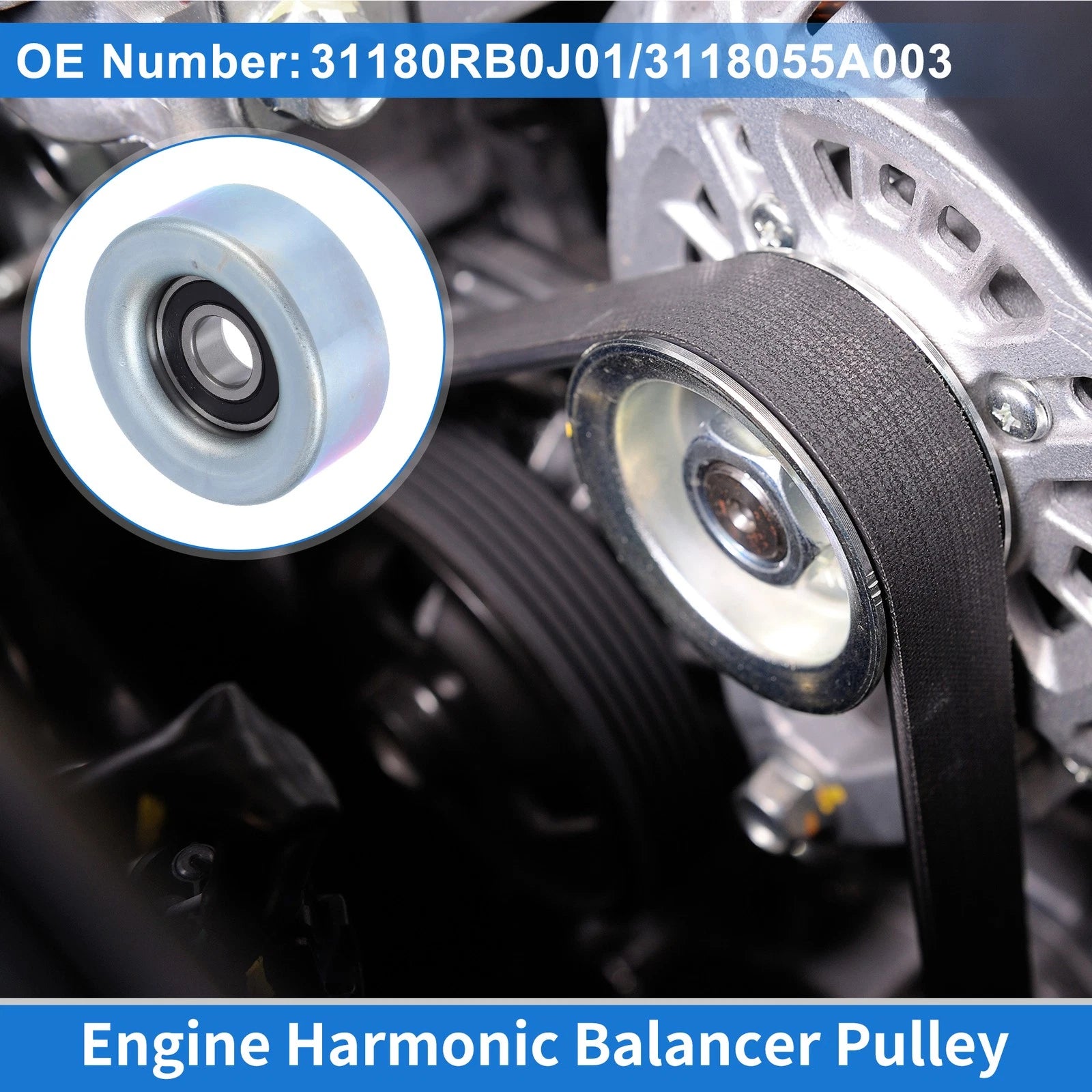 Drive Belt Idler Pulley for Honda Fit (2009–2013) No. 31180RB0J01/3118055A003