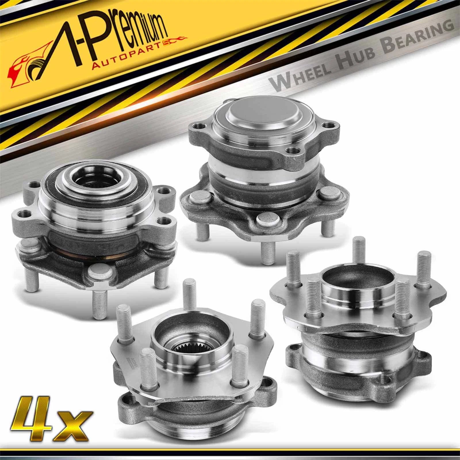 Set of 4 Wheel Hub & Bearing Assembly for Nissan Altima (2019–2023)