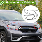 Pair Headlight Trim Bezel for Honda CR-V (2012–2014) Silver Tone