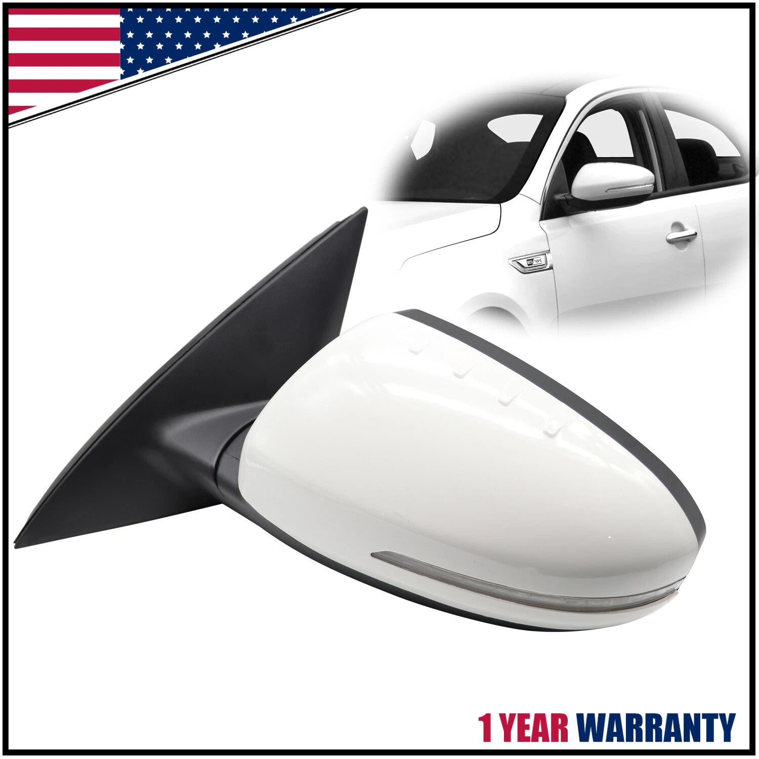 Left Driver Door Side Mirror for Kia Optima (2011–2013) 5 Pin, Turn Signal