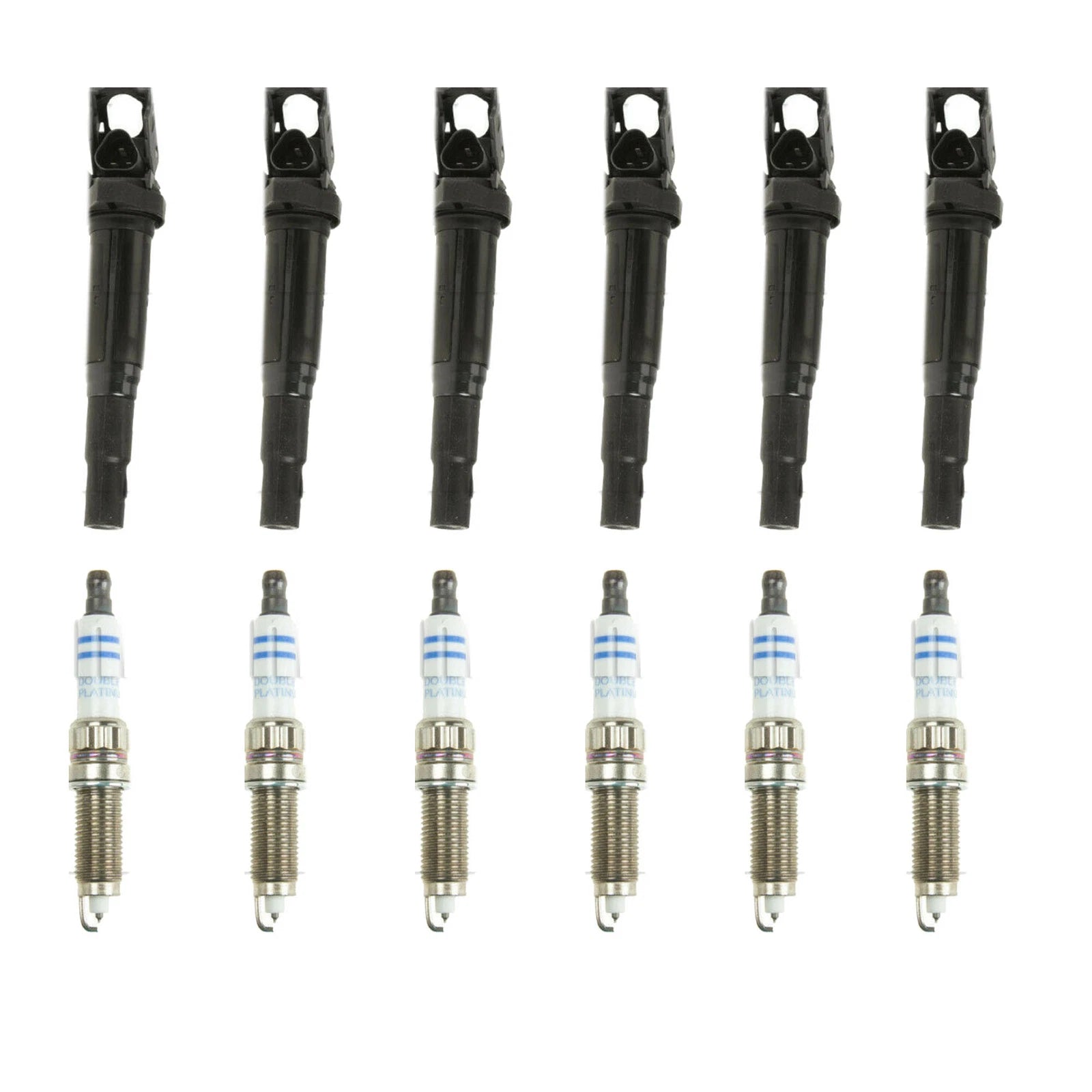 Set of 6 Ignition Coils + 6 Spark Plugs for BMW 640i (2012–2017)