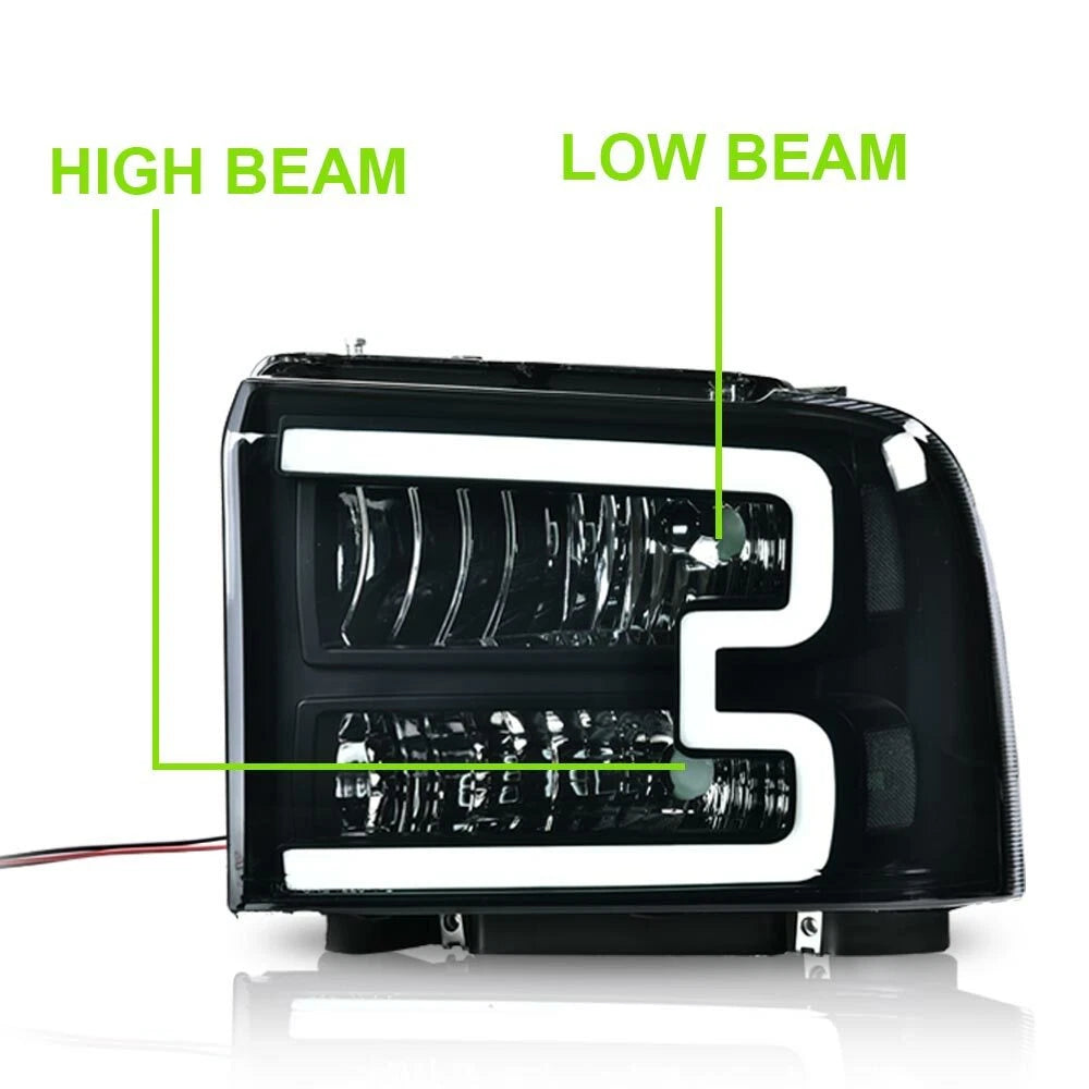 LED DRL Bar Headlights for Ford F250 F350 Super Duty (2005–2007)