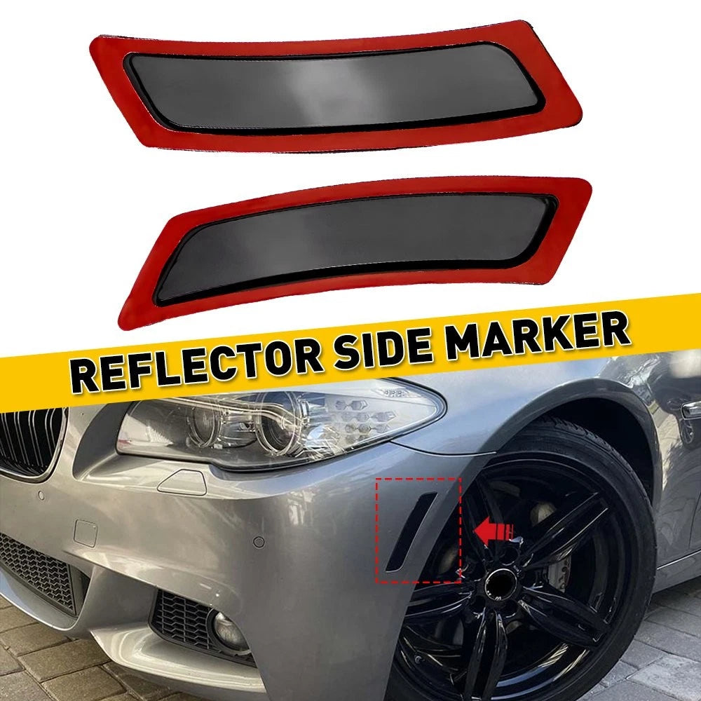 Pair Front Bumper Reflector Light Smoked Lens for BMW 5 Series F10 (2011–2016)